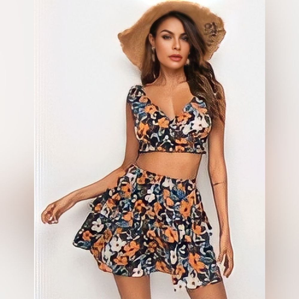 New Floral Skirt Set